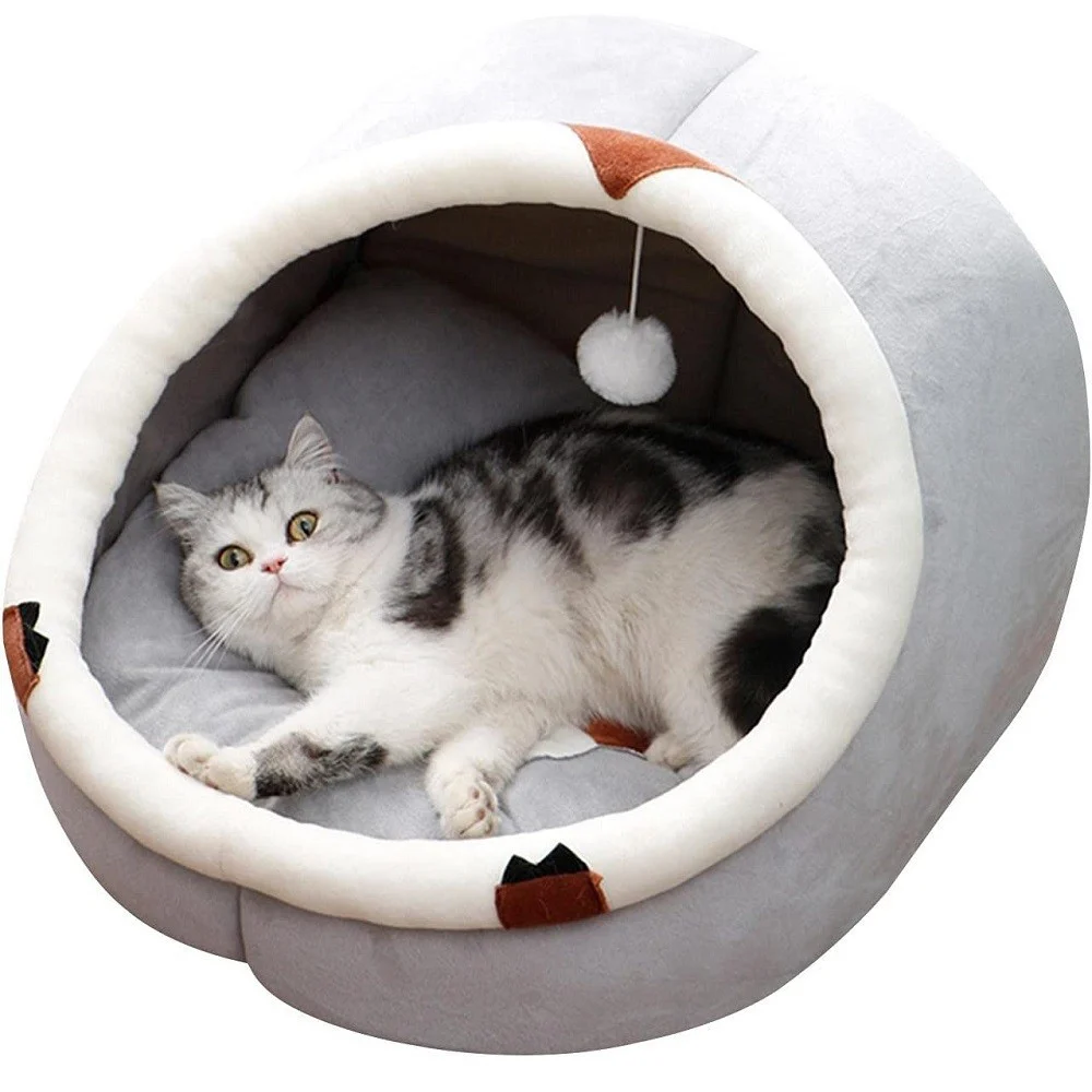 CUCCIA PER GATTI UNIVERSALE A METÀ CHIUSO CON MORBIDO CUSCINO INTERNO TG.M - TrAdE Shop Traesio