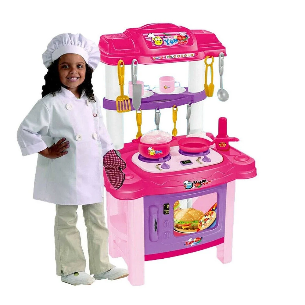 CUCINA GIOCATTOLO BAMBINI 72CM 18 ACCESSORI MAYA LUCI SUONI FORNO FORNELLO - TrAdE Shop Traesio