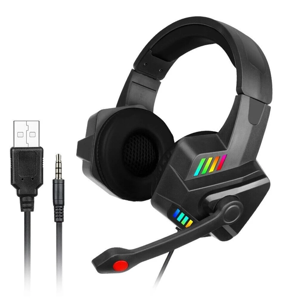 CUFFIE GAMING CON MICROFONO PER PC PS4 XBOX CONSOLE ILLUMINAZIONE LED RGB GM301 - TrAdE Shop Traesio