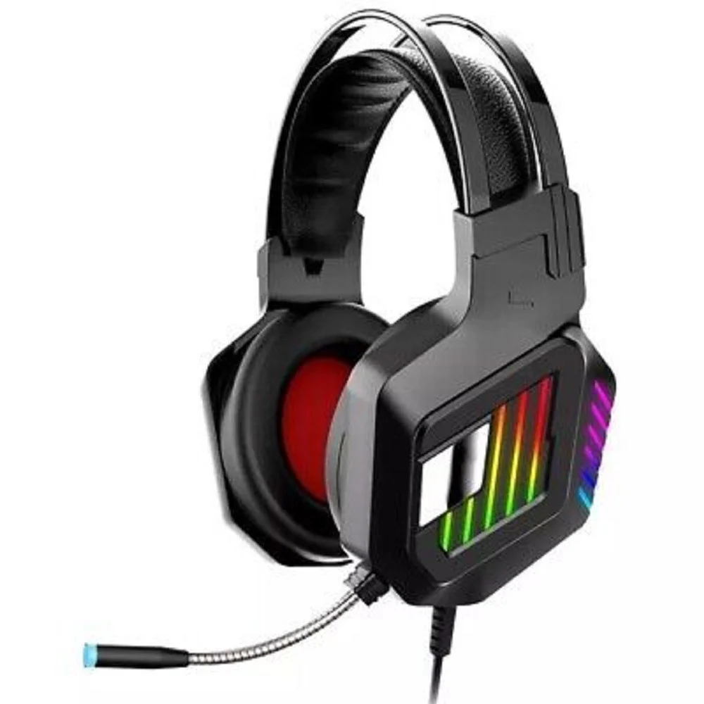 CUFFIE GAMING DA GIOCO STEREO BASS CON MICROFONO LUCI A LED RGB PER PS4 PC QE8 - Andowl