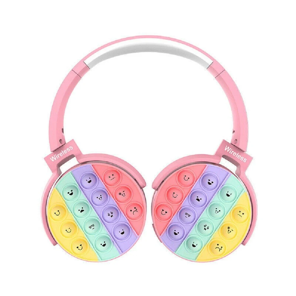 CUFFIE POPIT BAMBINE WIRELESS RADIO BLUETOOTH 5.0 PIEGHEVOLE SD USB COLORE ROSA - TrAdE Shop Traesio