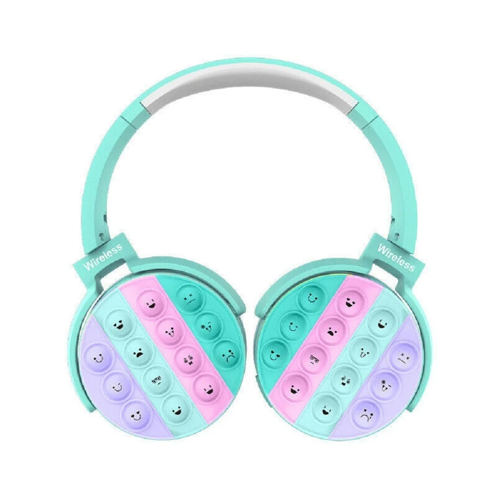 CUFFIE POPIT BAMBINI WIRELESS RADIO BLUETOOTH 5.0 PIEGHEVOLE SD USB AZZURRO - TrAdE Shop Traesio