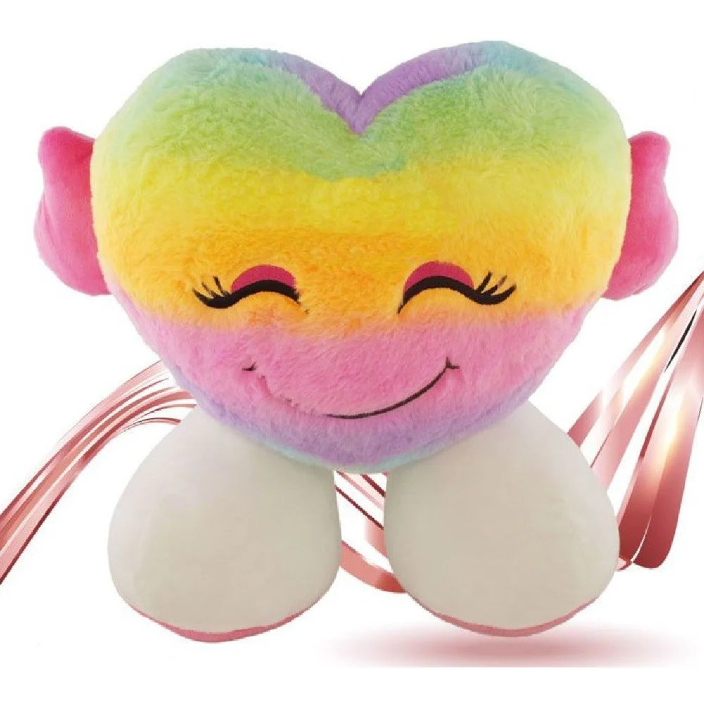 CUORE IN PELUCHE CON PIEDI MULTICOLORE 25 CM REGALO SAN VALENTINO PUPAZZO 93055 - TrAdE Shop Traesio