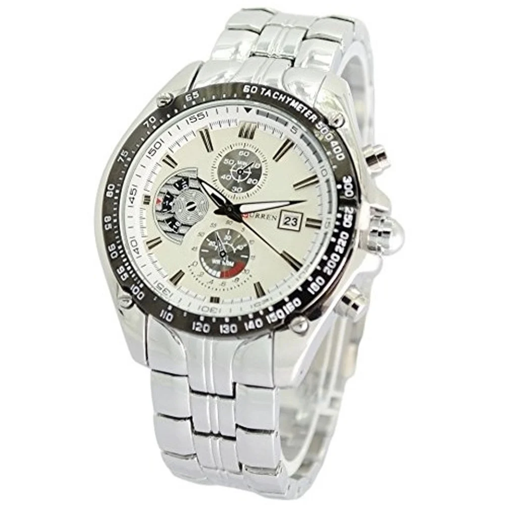 CURREN M928W OROLOGIO DA POLSO UOMO CINTURINO IN ACCIAIO INOX COLORE ARGENTO - TrAdE Shop Traesio