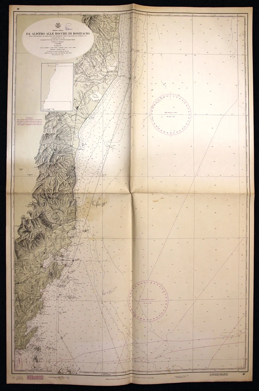 da alistro alle bocche di bonifacio n. 41 (1974) - Carte nautiche, da pesca…