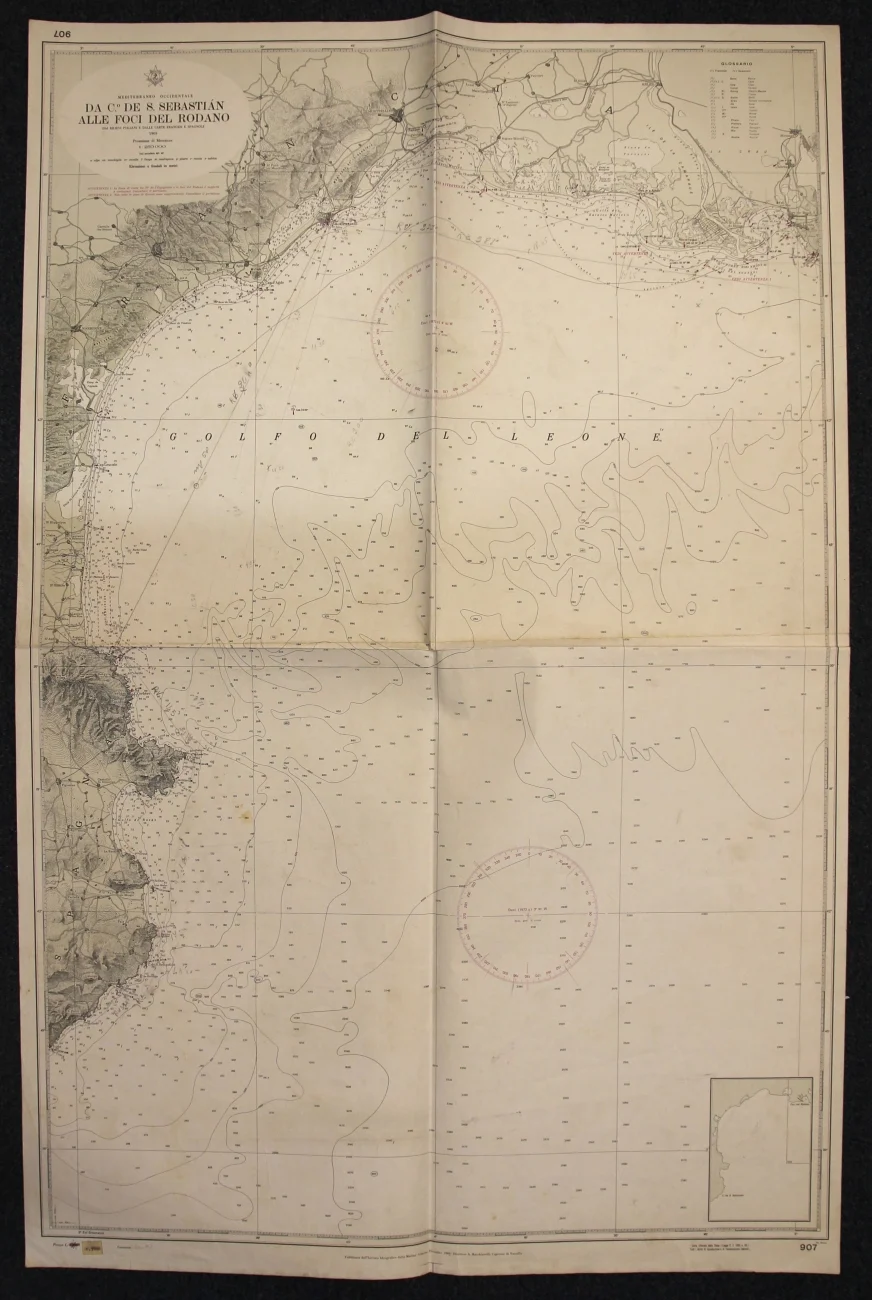 da c.° de s. sebastian alle foci del rodano n. 907 (1973) - Carte nautiche, da pesca…