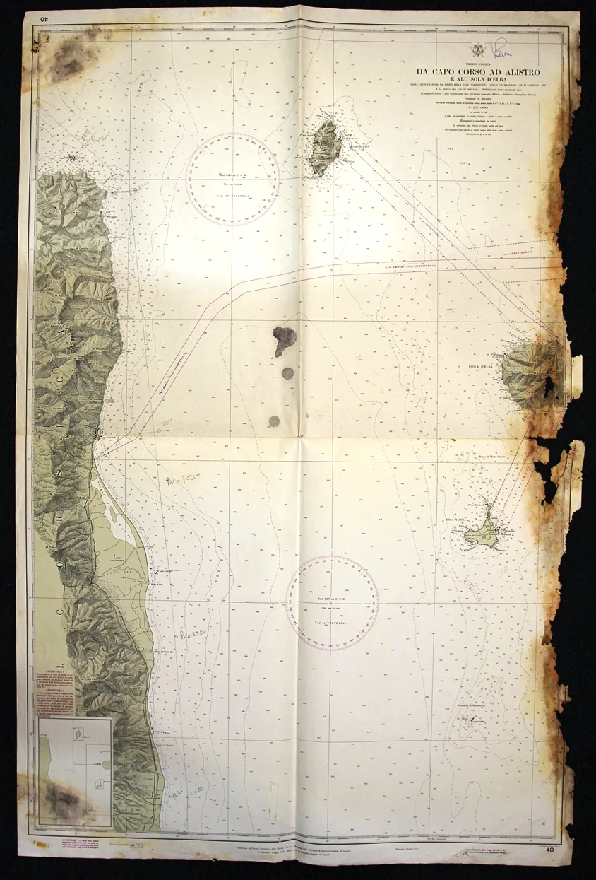 da capo corso ad alistro e isola d’elba n. 40 (1974) - Carte nautiche, da pesca…