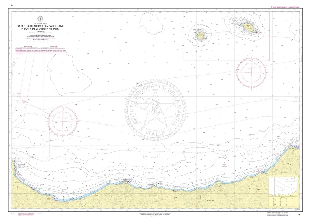 da c.o d’orlando a c.o zafferano e isole di alicudi e filicudi n. 15 (2013) - Carte nautiche, da pesca…