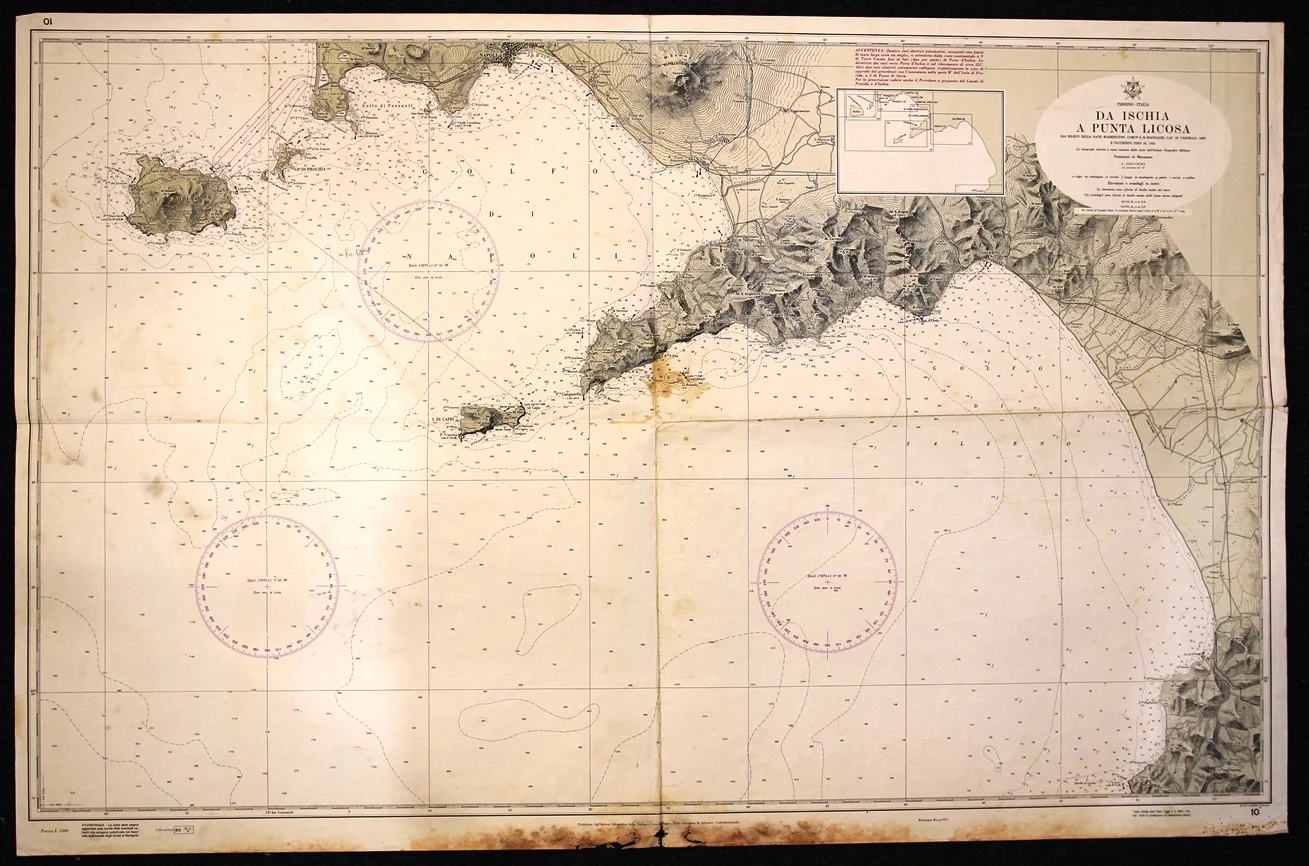 da ischia a punta licosa n. 10 (1970) - Carte nautiche, da pesca…