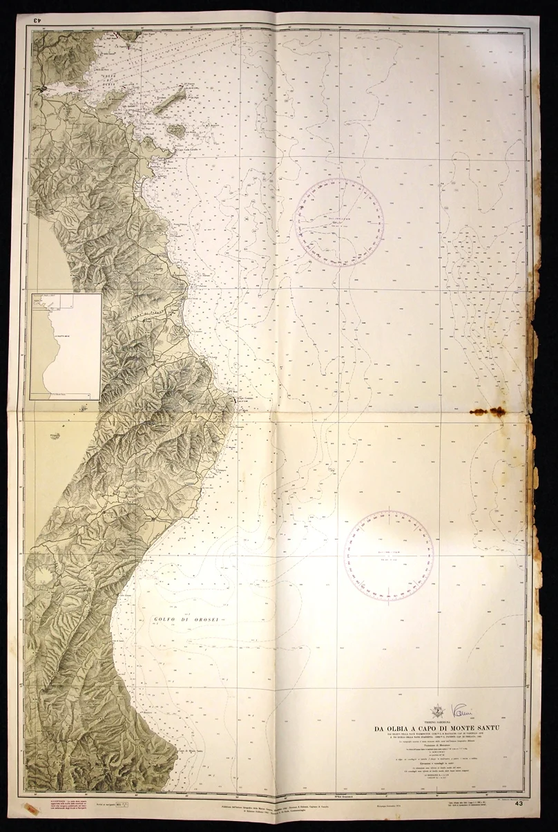 da olbia a capo di monte santu n. 43 (1979) - Carte nautiche, da pesca…