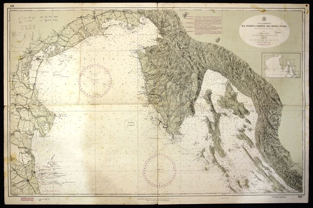da porto corsini all’isola pago n. 924 (1975) - Carte nautiche, da pesca…