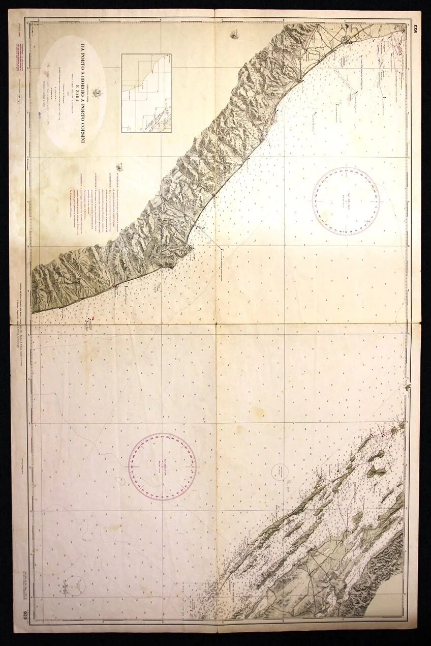 da porto s. giorgio a porto corsini e zara n. 923 (1974) - Carte nautiche, da pesca…