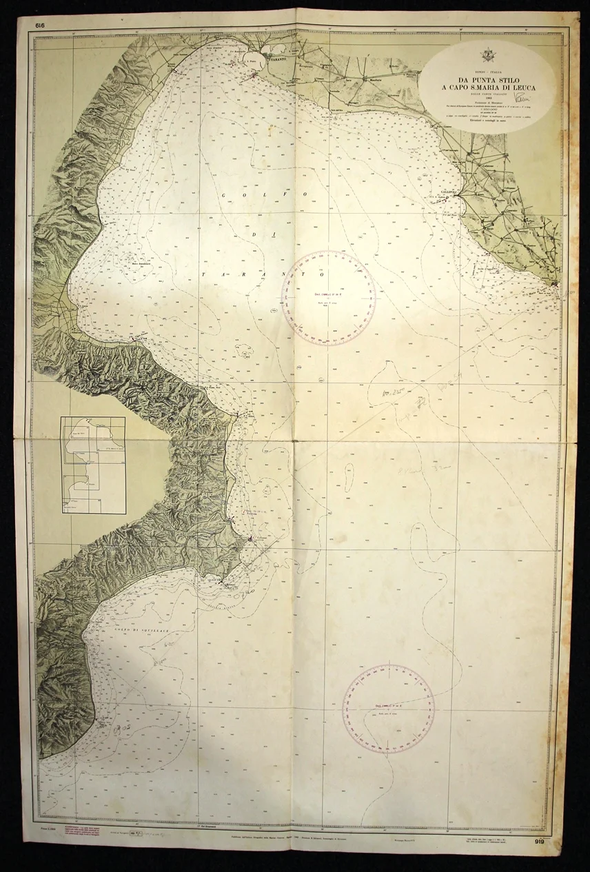 da punta stilo a capo s. maria di leuca n. 919 (1975) - Carte nautiche, da pesca…