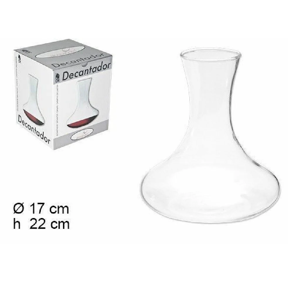 DECANTER PER VINO IN VETRO AERATORE SOMMELIER ENOTECA RISTORANTE 17X22CM 054093 - TrAdE Shop Traesio