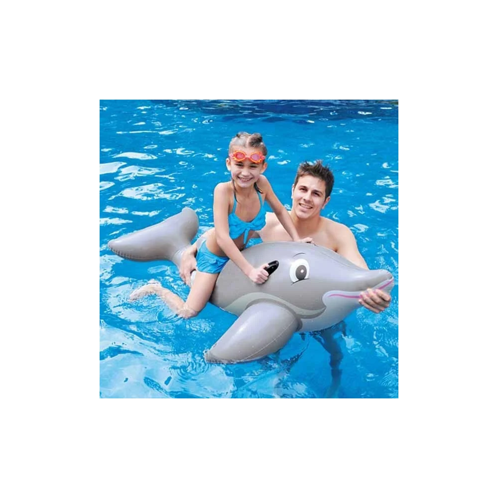 DELFINO GONFIABILE GALLEGGIANTE CON MANIGLIE 152X90CM IN PVC RESISTENTE - TrAdE Shop Traesio