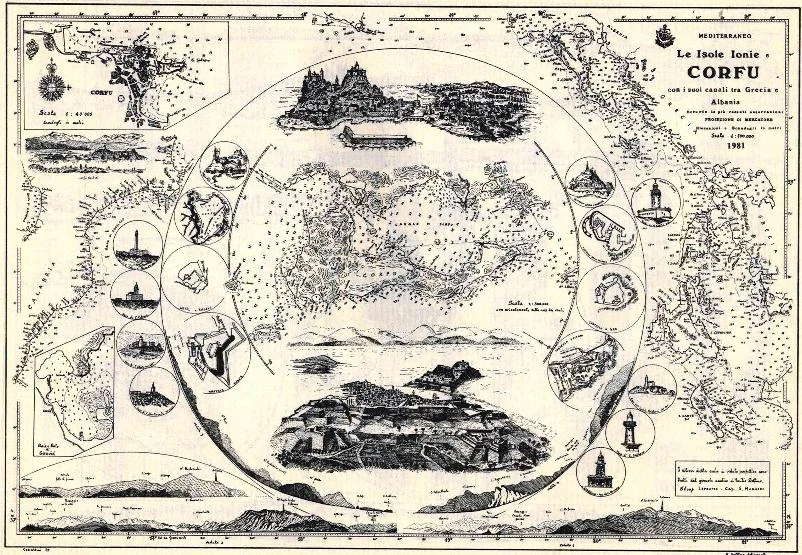 carta – isole ionie e isola di corfù (1981) - Arredamento marinaresco