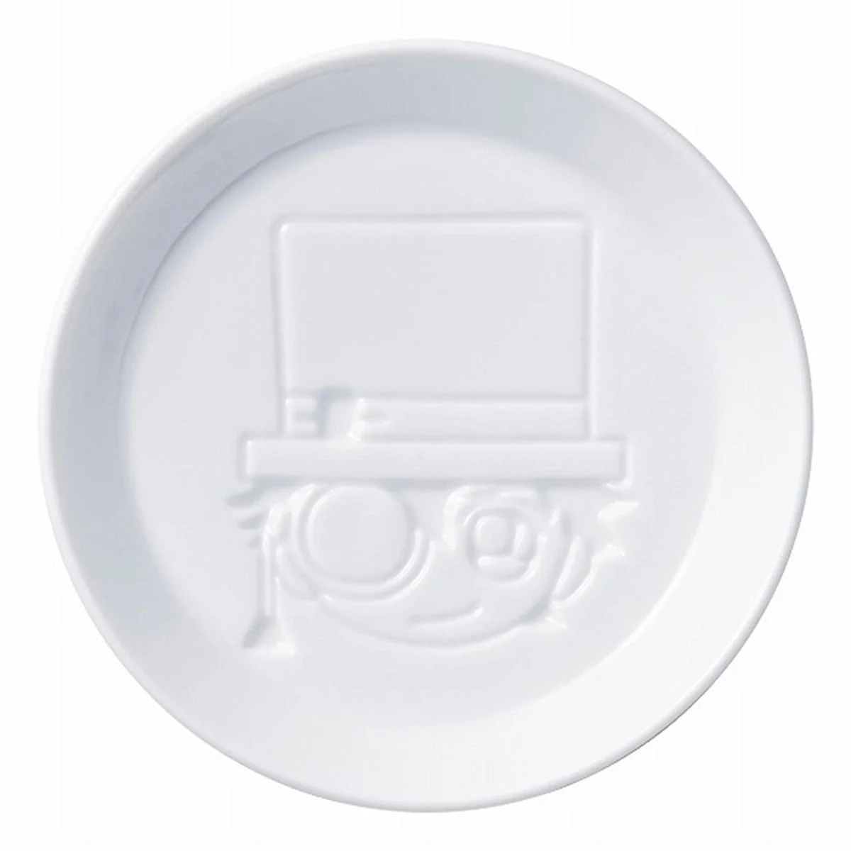 Detective Conan Soy Sauce Dish 8cm Kid Face 024149 White Made in Japan - Case Closed