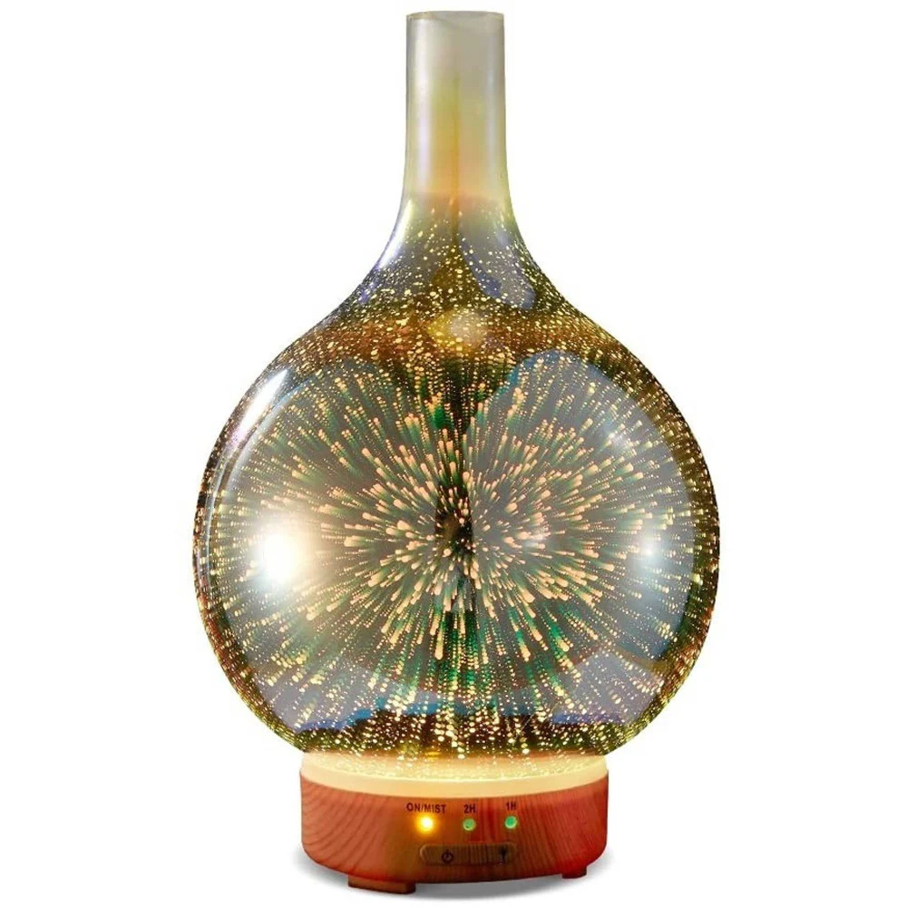 DIFFUSORE OLI VETRO CROMOTERAPIA AROMATERAPIA UMIDIFICATORE 3D ULTRASUONI TIMER - TrAdE Shop Traesio