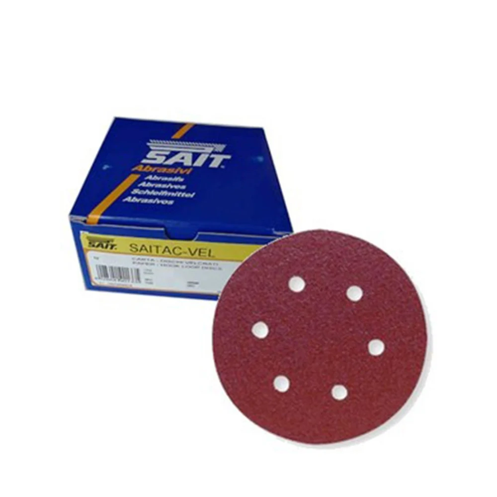 DISCHI VELCRATI 150 MM SAIT IN VARIE GRANE ABRASIVI PER LAVORAZIONI DI CARTEGGIO - Sait ®