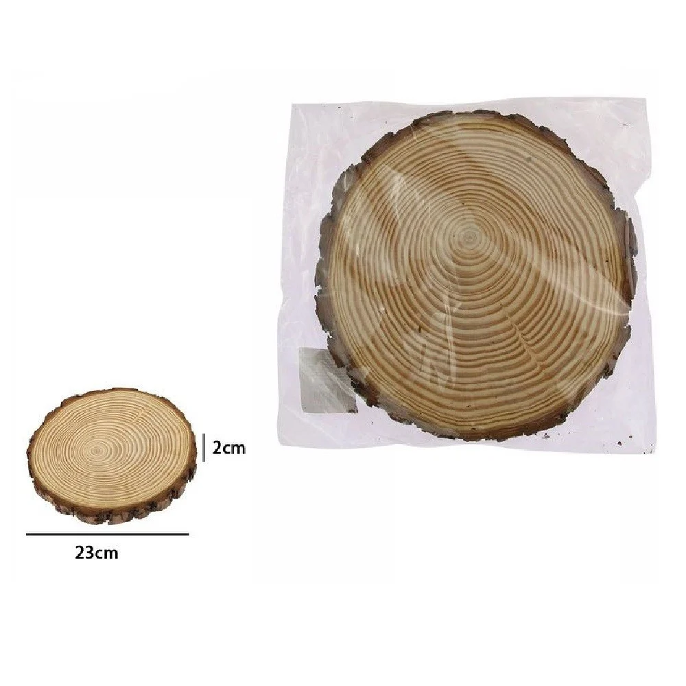 DISCO DI LEGNO BASE TRONCO DECORATIVA PER ORNAMENTO CASA 23 X 2 CM ROTONDO 72114 - TrAdE Shop Traesio