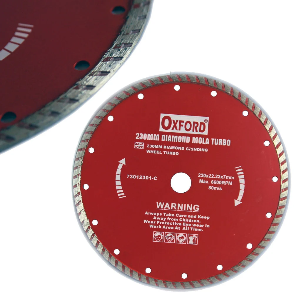 DISCO DIAMANTATO PER SMERIGLIATRICE 230 MM Ø23 cm FLEX MOLA TURBO 6600RPM - Trade_Ox