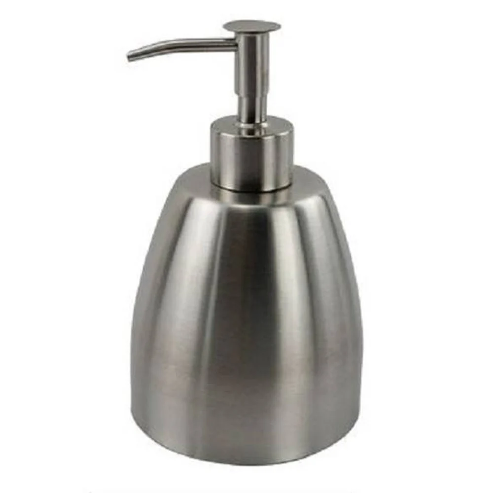 DISPENSER PORTA SAPONE LIQUIDO PORTASAPONE IN METALLO SATINATO ELEGANTE 69457 - Cleafe