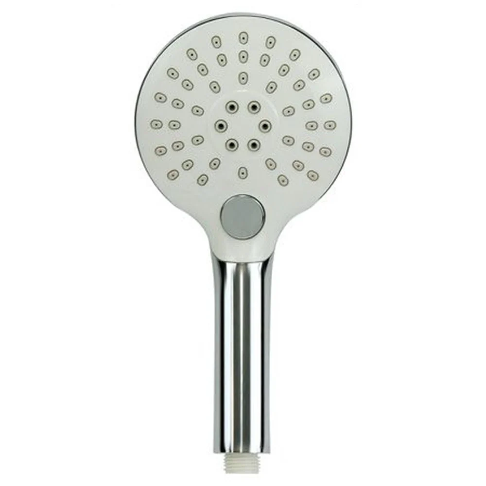 DOCCETTA SOFFIONE DOCCIA BAGNO CORNETTA PULSANTE ROTONDO MODERNO 12X25 CM 79369 - Cleafe