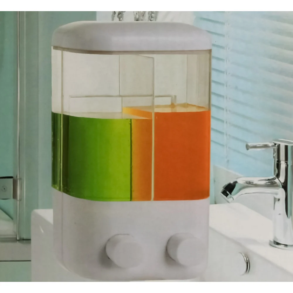 DOPPIO DISPENSER EROGATORE PER SAPONE LIQUIDO 760mL MURO DOSATORE A PARETE BAGNO - TrAdE Shop Traesio