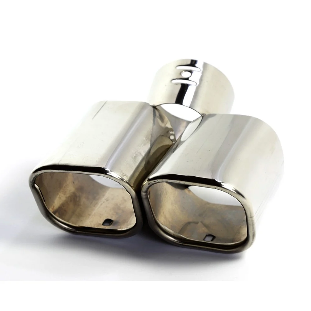 DOPPIO SCARICO SPORTIVO CODINO MARMITTA TERMINALE AUTO TUNING ACCIAIO CROMATO - TrAdE Shop Traesio