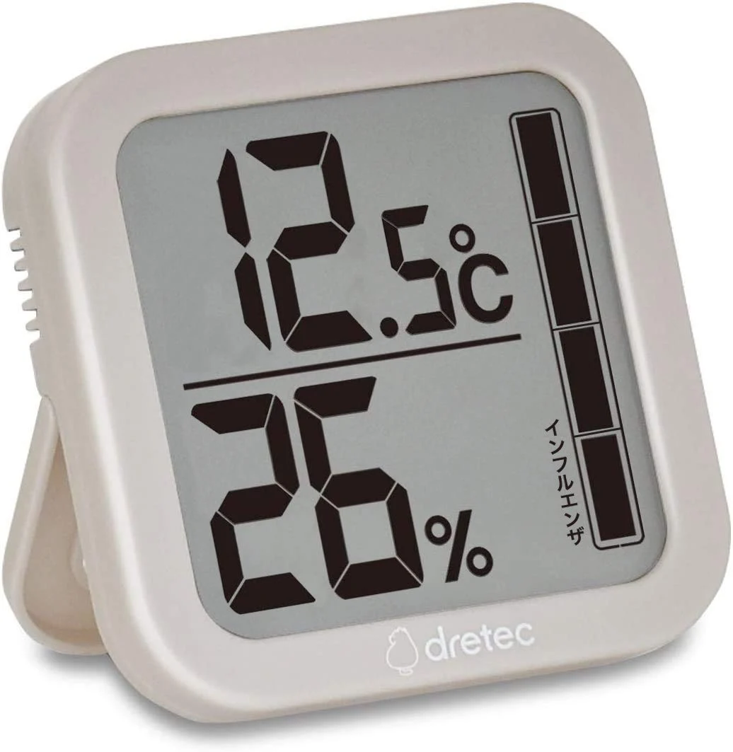 dretec Digital Thermo-Hygrometer Large Screen Stylish Beige O-402BEDI