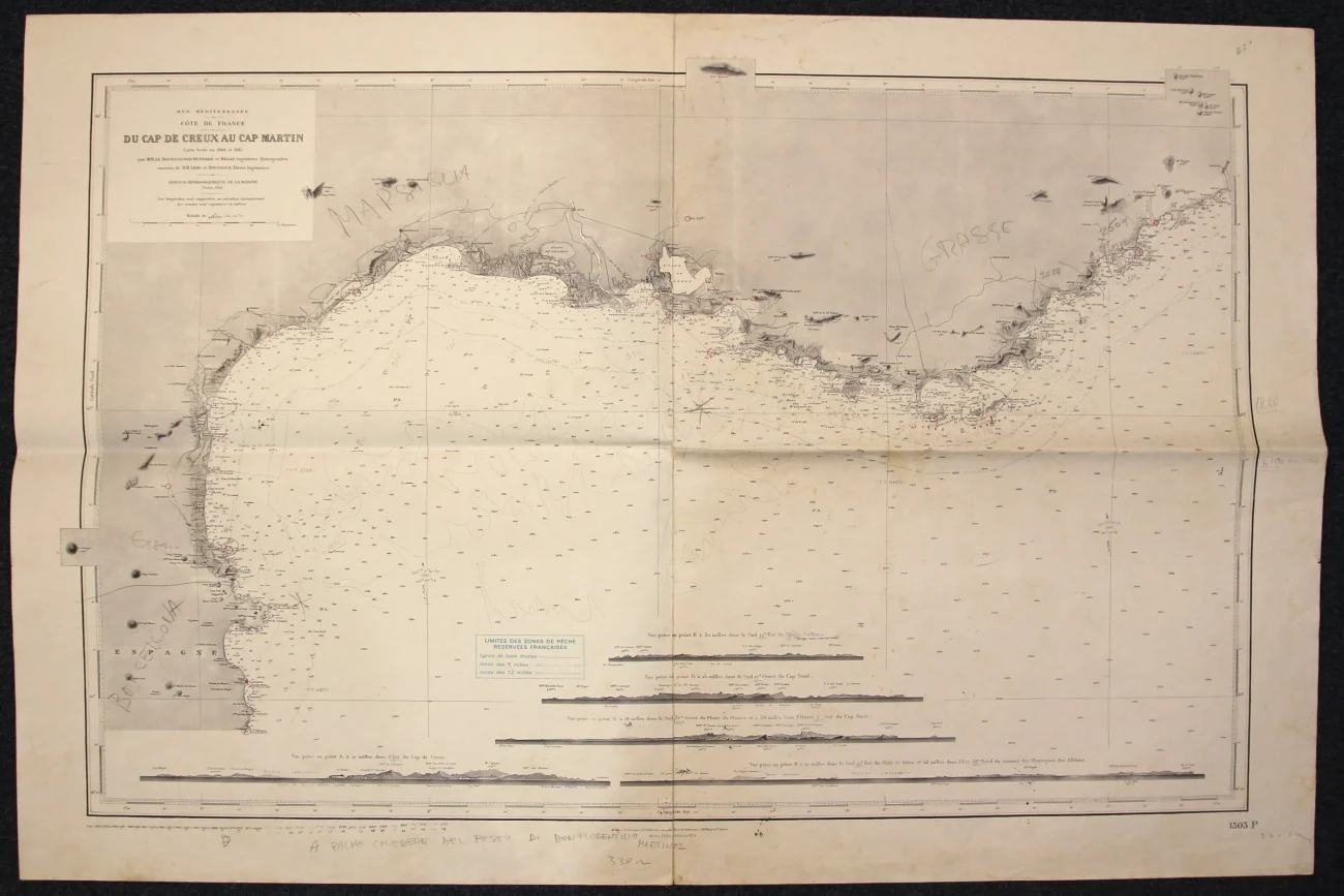 du cap creux au cap martin n. 1303 (1972) - Carte nautiche, da pesca…
