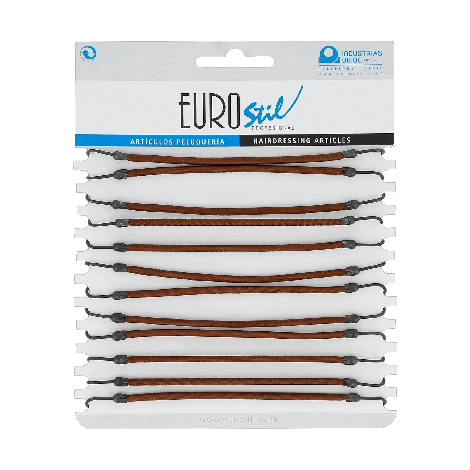 Eurostil 12 Gomas Con Gancho #Marron 12 Unità