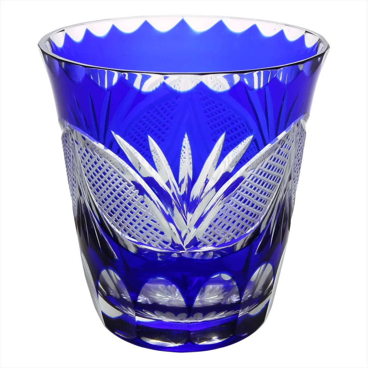 Edo Kiriko Bicchiere Shochu 290ml TO-10 Blu Artigianato Giapponese