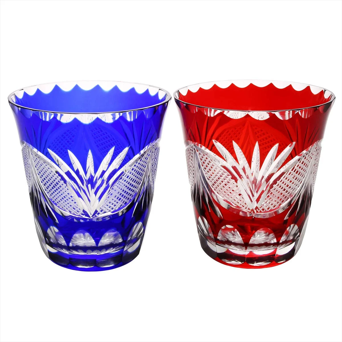 Edo Kiriko Set di Bicchieri Shochu con Motivo Decorativo TO-9-10 290ml