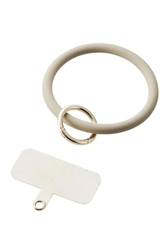 ELECOM Correa de mano para móvil &me anillo de silicona lindo antideslizante beige