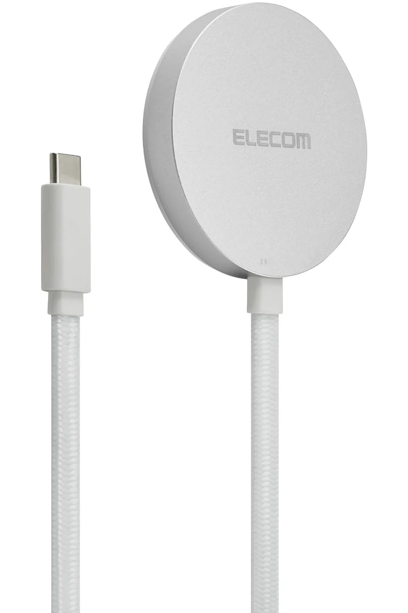 ELECOM Qi2 Wireless Charger 15W Magnet Silver W-MA05SV