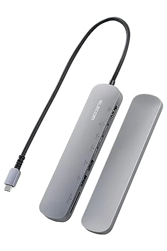 ELECOM Hub Docking Station 8-in-1 PD-ready 100W DST-C23SV/EC Silver