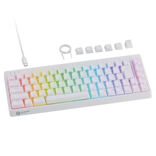 Elecom VK600A Rapid Trigger Gaming Keyboard 65% TKL Analog Switch White TK-VK600AWH