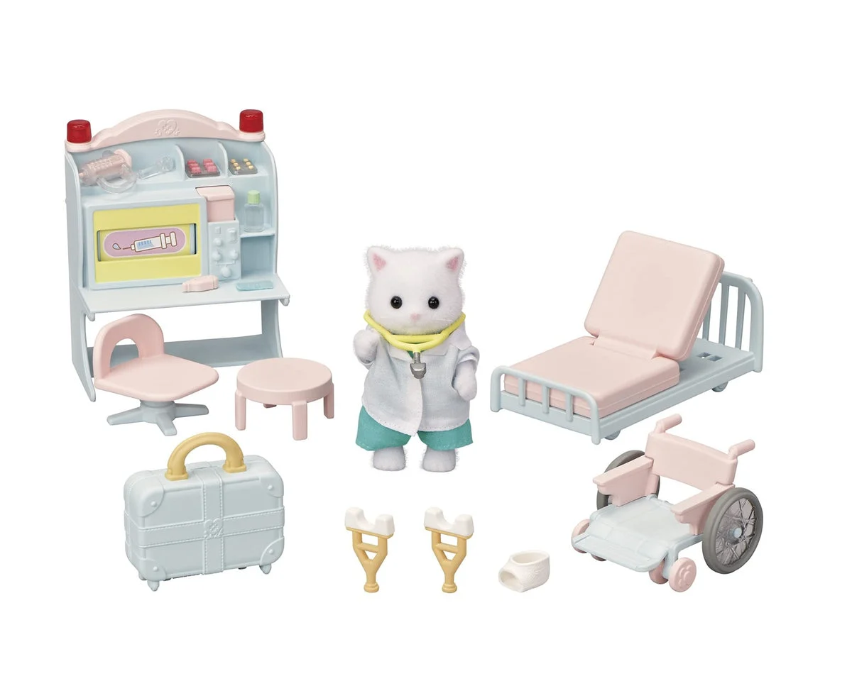 EPOCH Sylvanian Families Dolls & Furniture Set Let's go to the hospital! Easy Doctor Set H-17
