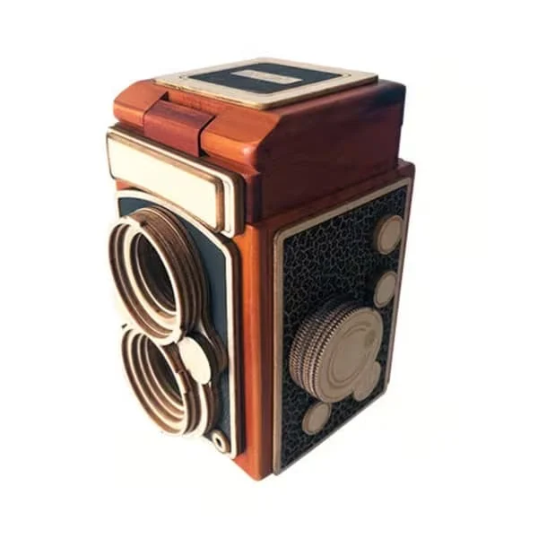 Eureca Retro Wooden Reflex Camera Chocolate