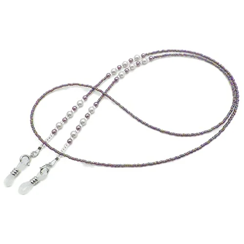 Eyeglass chain pearl beads Made in Japan 099050 (Purple 03) - Nagoya eyeglass