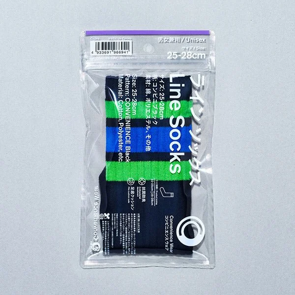 Family Mart Color Line Socks Convenience Black