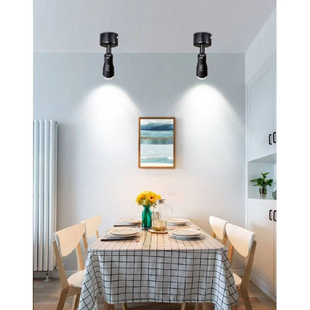 FARETTO APPLIQUE LED ORIENTABILE 3 W A SOFFITTO PARETE VARI TONI LUCE NERO F-07N