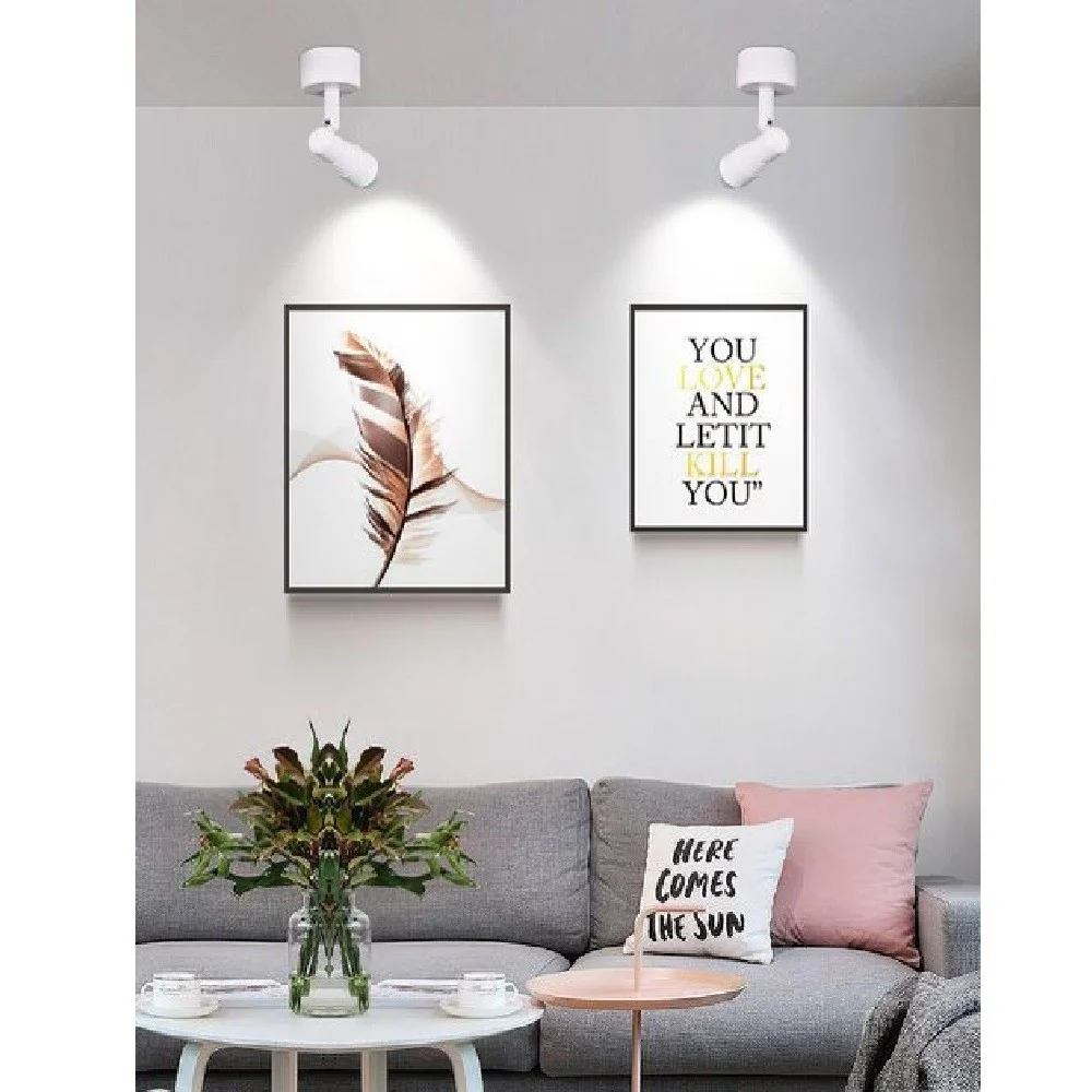 FARETTO APPLIQUE LED ORIENTABILE 3W A SOFFITTO PARETE VARI TONI LUCE BIANCO F07B - TrAdE Shop Traesio