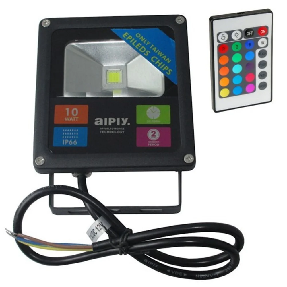 FARETTO FARO LED 10w SLIM RGB AIPIY ALTA LUMINOSITA TELECOMANDO MULTICOLOR - TrAdE Shop Traesio