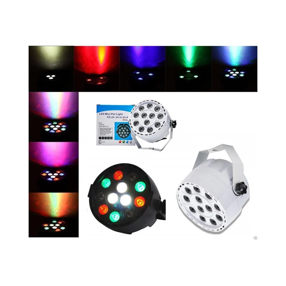 FARETTO PROIETTORE EFFETTO LUCE DMX 512 FLAT PAR LIGHT RGBW 12 LED 30W - TrAdE Shop Traesio