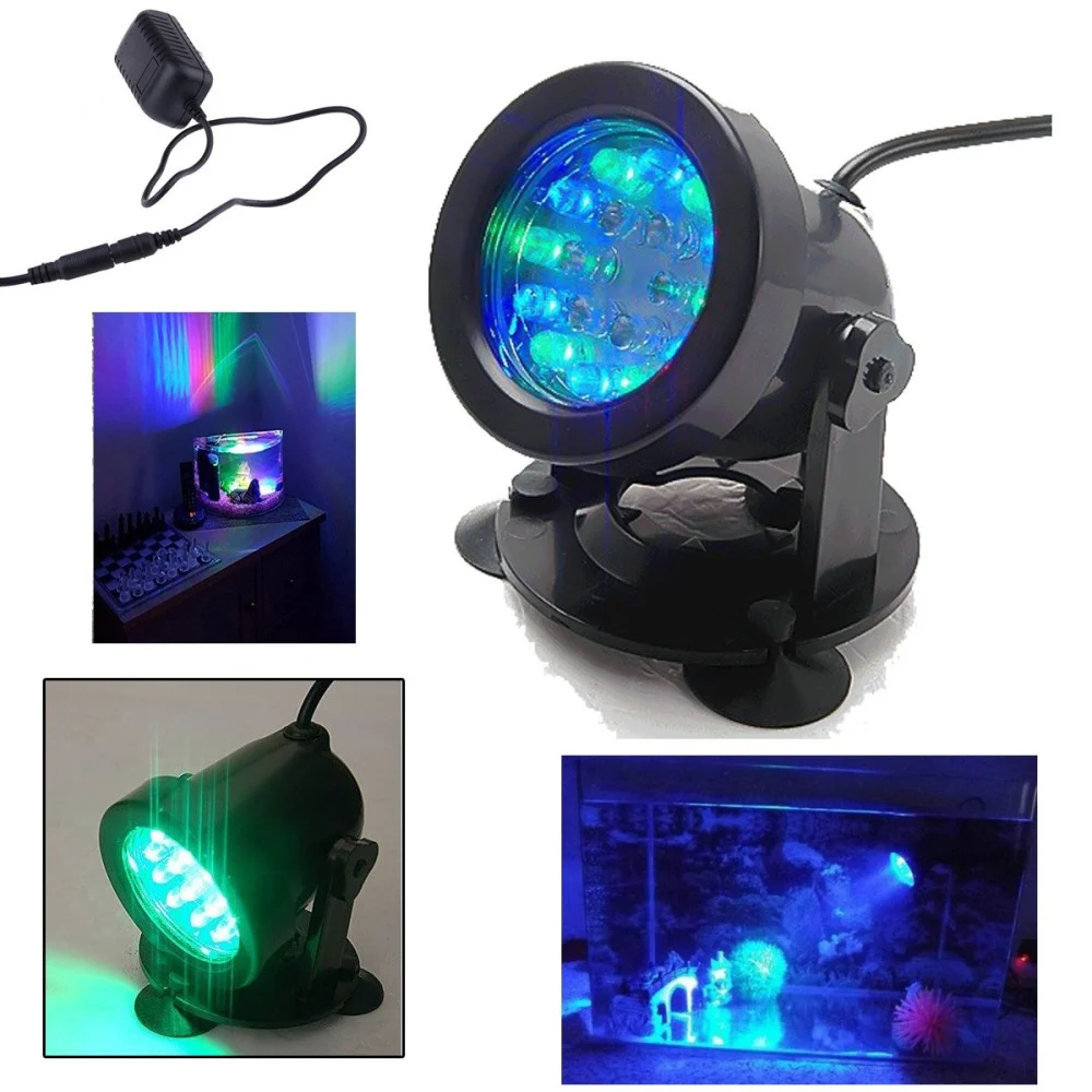 FARETTO REGOLABILE 18 LED SOMMERGIBILE MULTICOLOR ACQUARI LAGHETTO VENTOSE 2WATT - TrAdE Shop Traesio