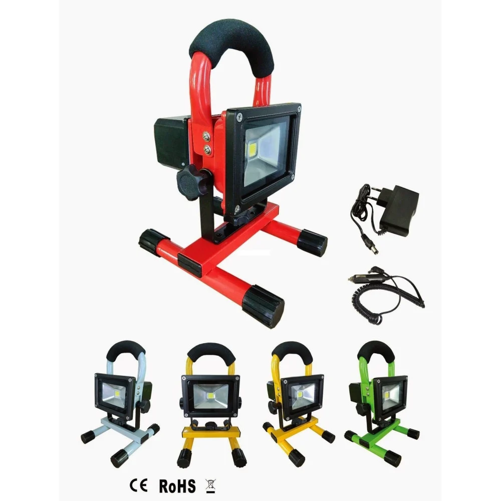 FARO 10 W WATT PROIETTORE LUCE LED PORTATILE RICARICABILE AUTO CASA FLOOD LIGHT - TrAdE Shop Traesio