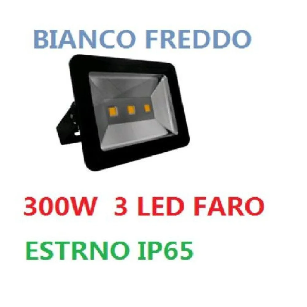 FARO FARETTO A LED 150W WATT NERO IP65 DA ESTERNO CON 3 LED ALTA POTENZA BIANCO - TrAdE Shop Traesio