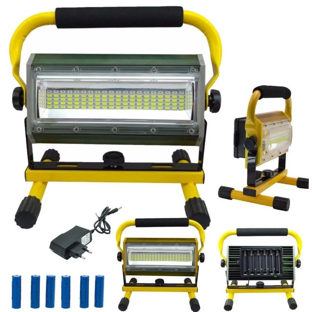 FARO FARETTO LAMPADA BATTERIE RICARICABILE PORTATILE ESTERNO 100W LED W812 - TrAdE Shop Traesio